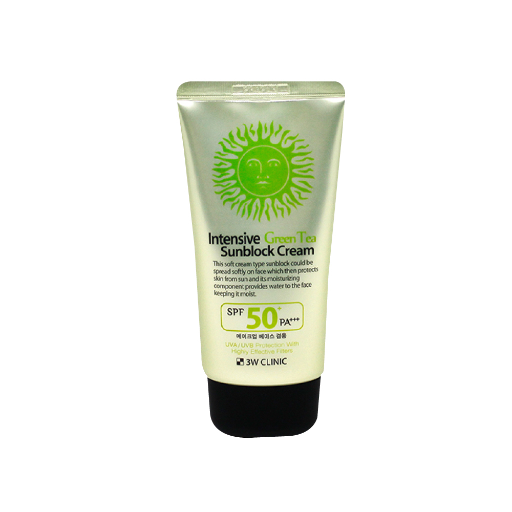 3W Clinic Intensive Green Tea Sunblock Cream SPF 50+PA+++ 70ml Pixie La Bella