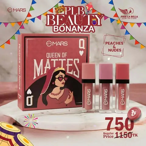 Bonanza Offer – MARS Queen of Mattes Liquid Lipsticks Box Set of 3 Pixie La Bella