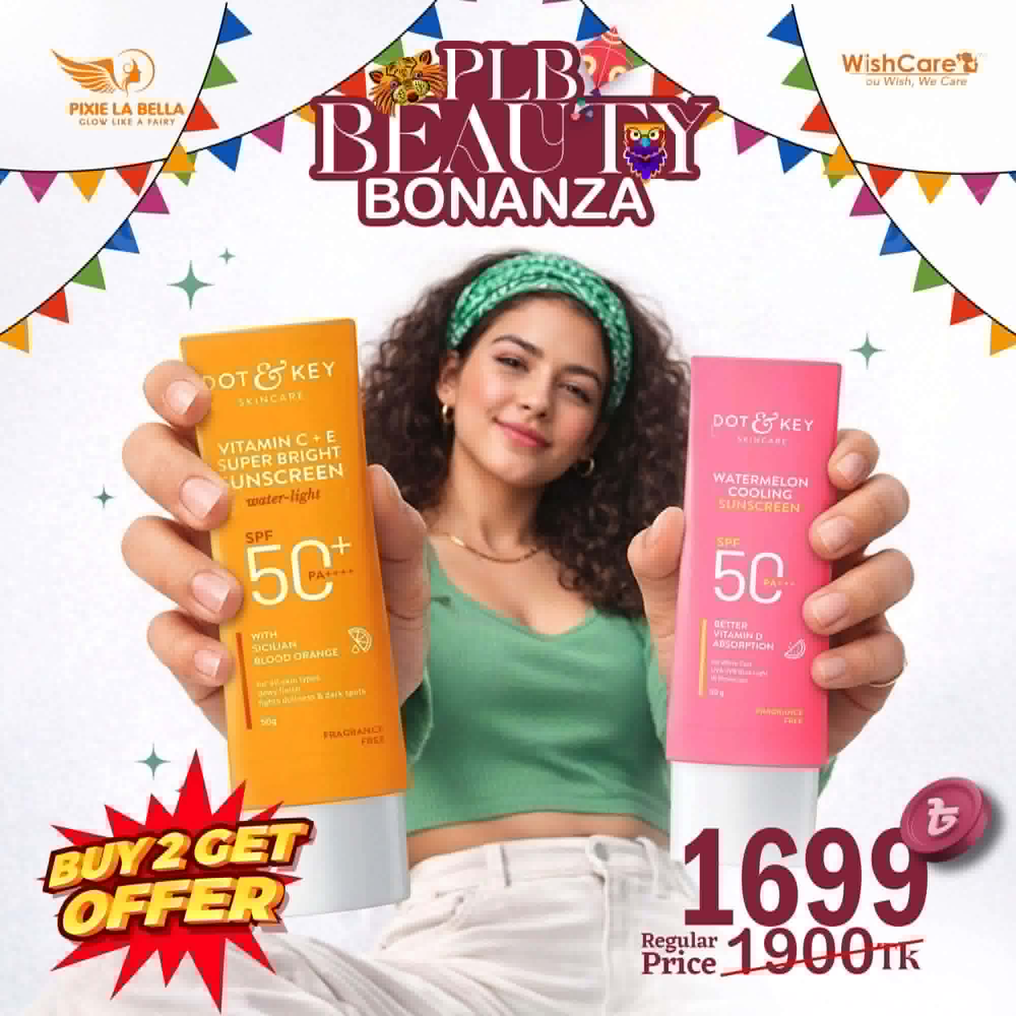 Bonanza Offer – Dot & Key Watermelon Sunscreen and DOT & KEY Vitamin C + E Super Bright Sunscreen 50g (Buy Two Get Offer) Pixie La Bella