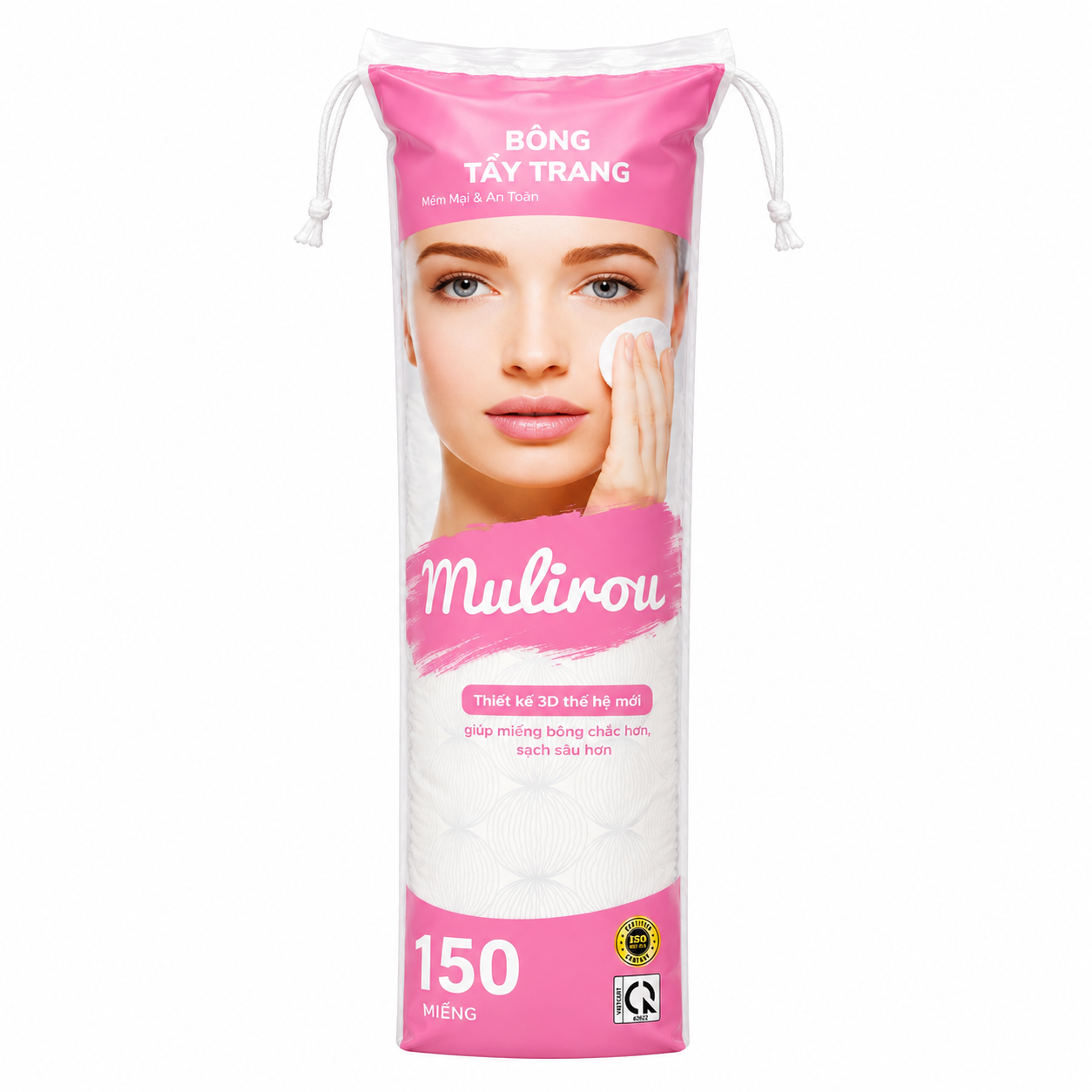 Mulirou Premium 3D Makeup Remover Cotton Pads 150pcs Pixie La Bella