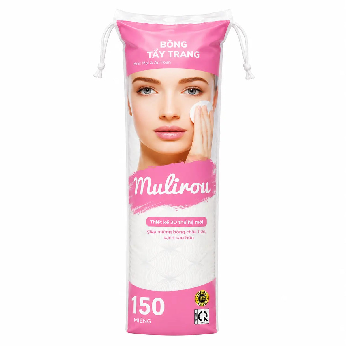 Mulirou Premium 3D Makeup Remover Cotton Pads 150pcs Pixie La Bella