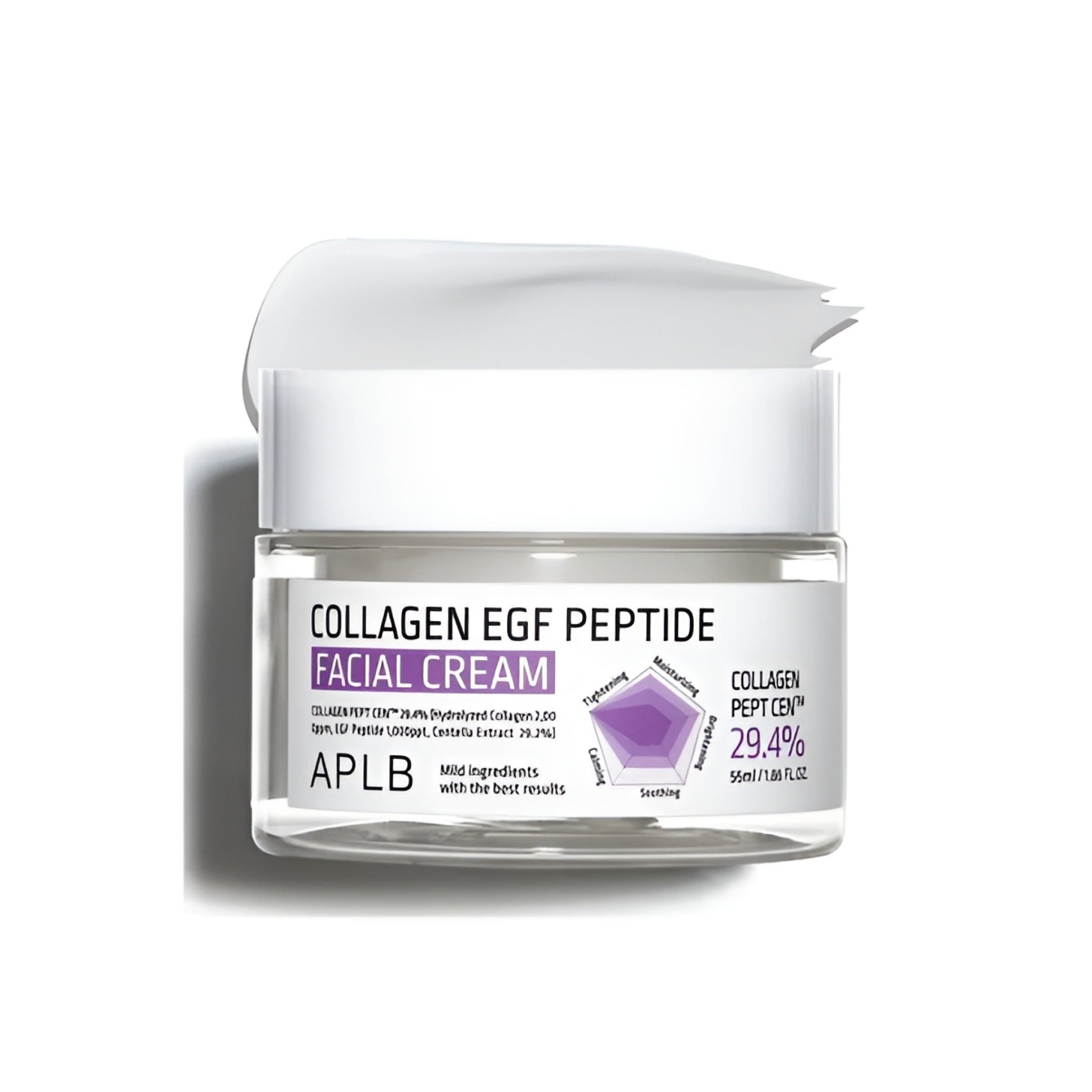 "APLB Collagen EGF Peptide Facial Cream 55ml – A premium skin care cream in Bangladesh with collagen and peptides for firming, hydration, and anti-aging. Buy natural moisturizer online for a youthful glow. Available at the best price from Bangladesh’s top organic skin care store."