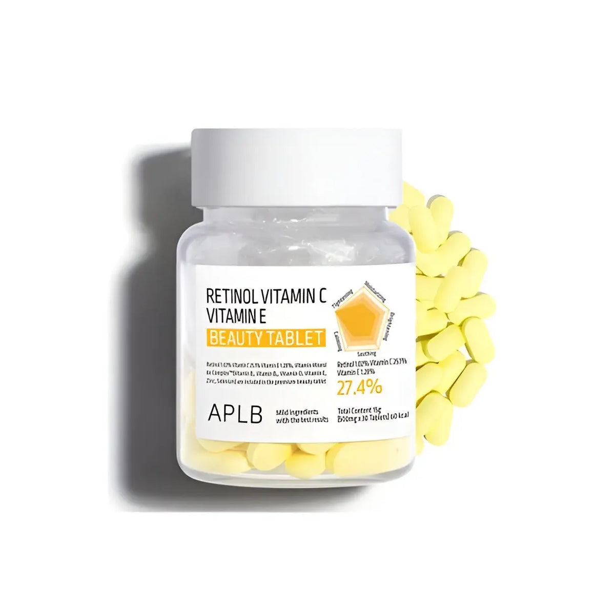 "APLB Retinol Vitamin C Vitamin E Beauty Tablet – A powerful skin care supplement in Bangladesh for brightening, hydration, and anti-aging. Packed with essential vitamins for a radiant complexion. Buy beauty products for skin online at the best price from Bangladesh’s top organic skin care store."