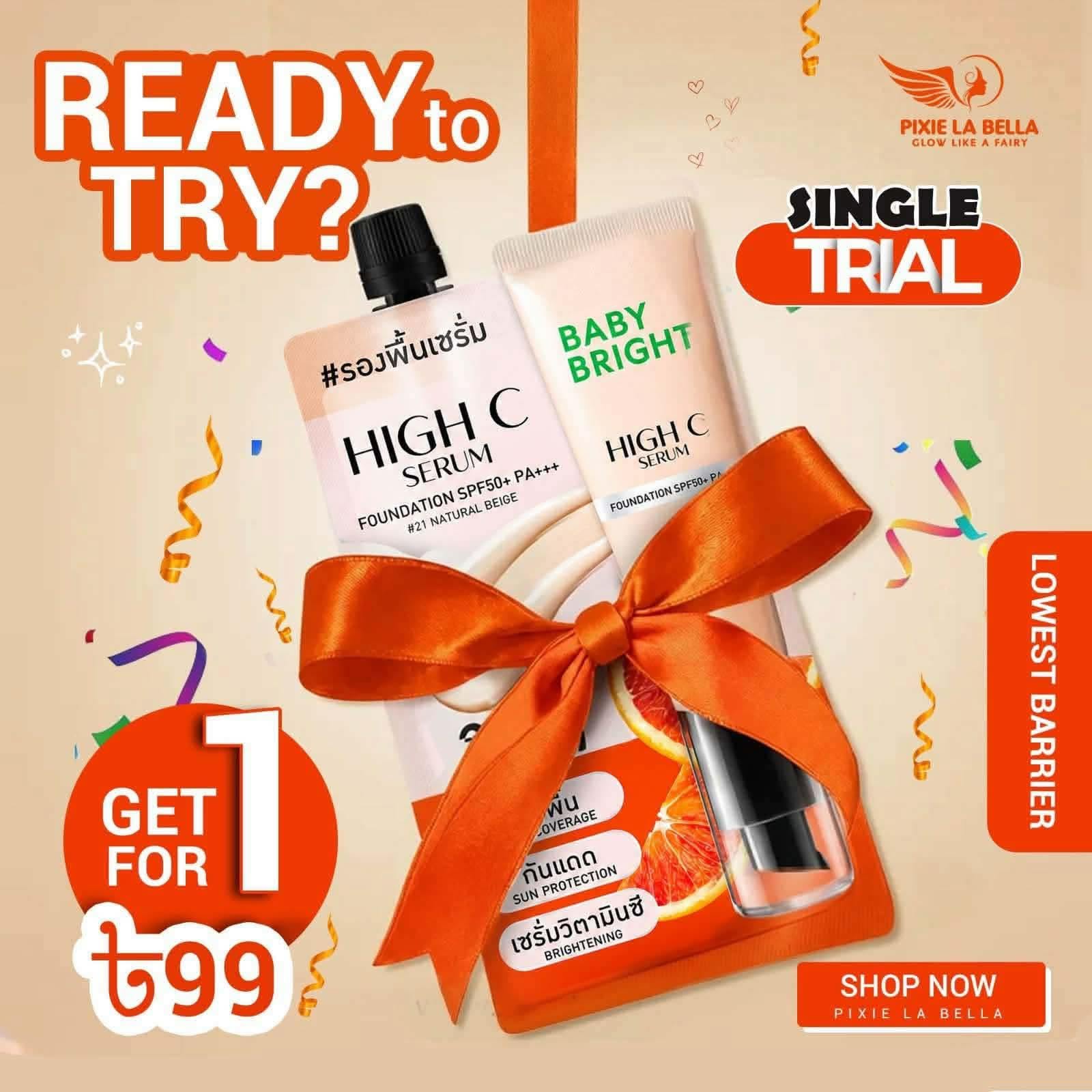 Baby Bright High C Serum Foundation 7g Single Trial Offer