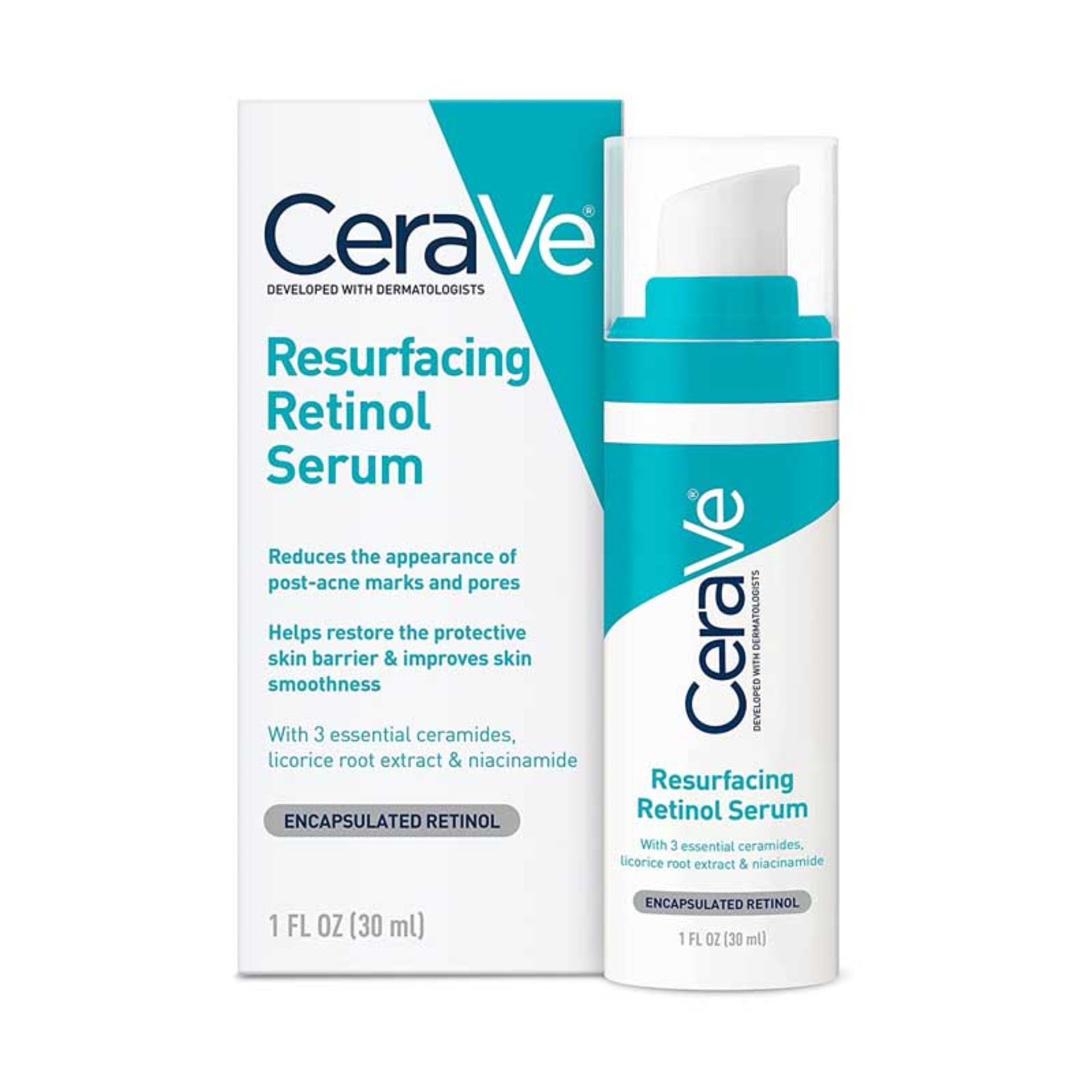 CeraVe Resurfacing Retinol Serum, a natural skin care product available online in Bangladesh. Reduces post-acne marks and pores, helps restore skin barrier. Shop best skin care, moisturizers, and beauty products online