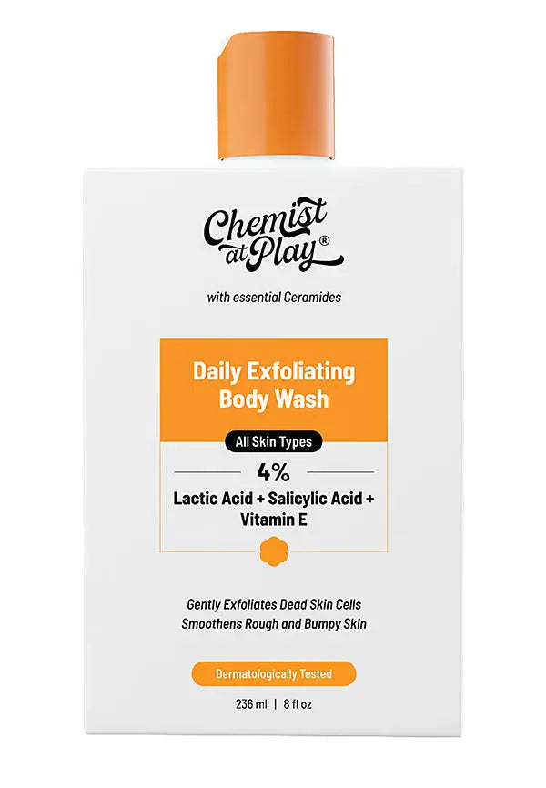 Chemist At Play Exfoliating Body Wash 4% Lactic acid + salicylic Acid + vitamin E 236ml Pixie La Bella