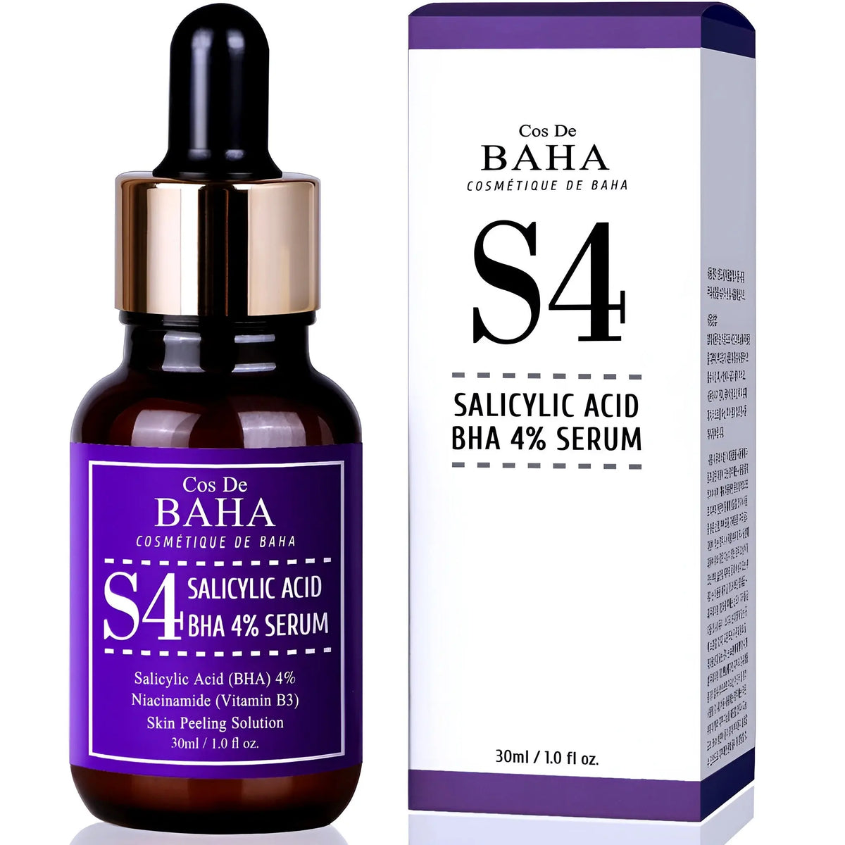 Cos De Baha S4 Salicylic Acid BHA 4% Serum. Looking for best skin care products online? This is a popular choice found on organic beauty products website. Cos De Baha Salicylic Acid serum, a popular choice for best skin care products online. Find it on an organic beauty products website when you buy beauty products for skin online.