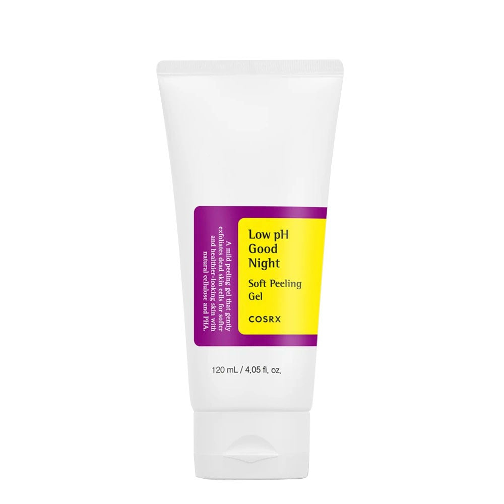 "COSRX Low pH Good Night Soft Peeling Gel 120ml – A gentle exfoliating gel in Bangladesh, infused with PHA and botanical extracts to remove dead skin cells, hydrate, and brighten. Buy beauty products for skin online at the best price from Bangladesh’s top organic skin care store."