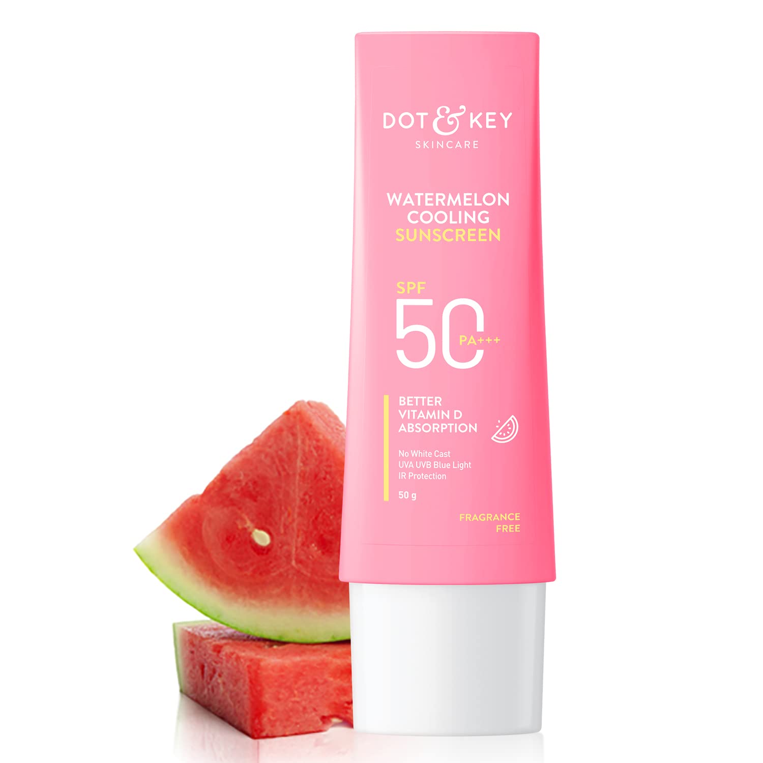 "Dot & Key Watermelon Sunscreen, a lightweight sunscreen infused with watermelon extract to provide broad-spectrum protection while keeping your skin hydrated. This sunscreen helps shield your skin from harmful UV rays, preventing sun damage and maintaining a healthy complexion. Ideal for daily use, it leaves the skin feeling fresh and nourished. Buy natural skin care products online in Bangladesh for ultimate sun protection and skincare."