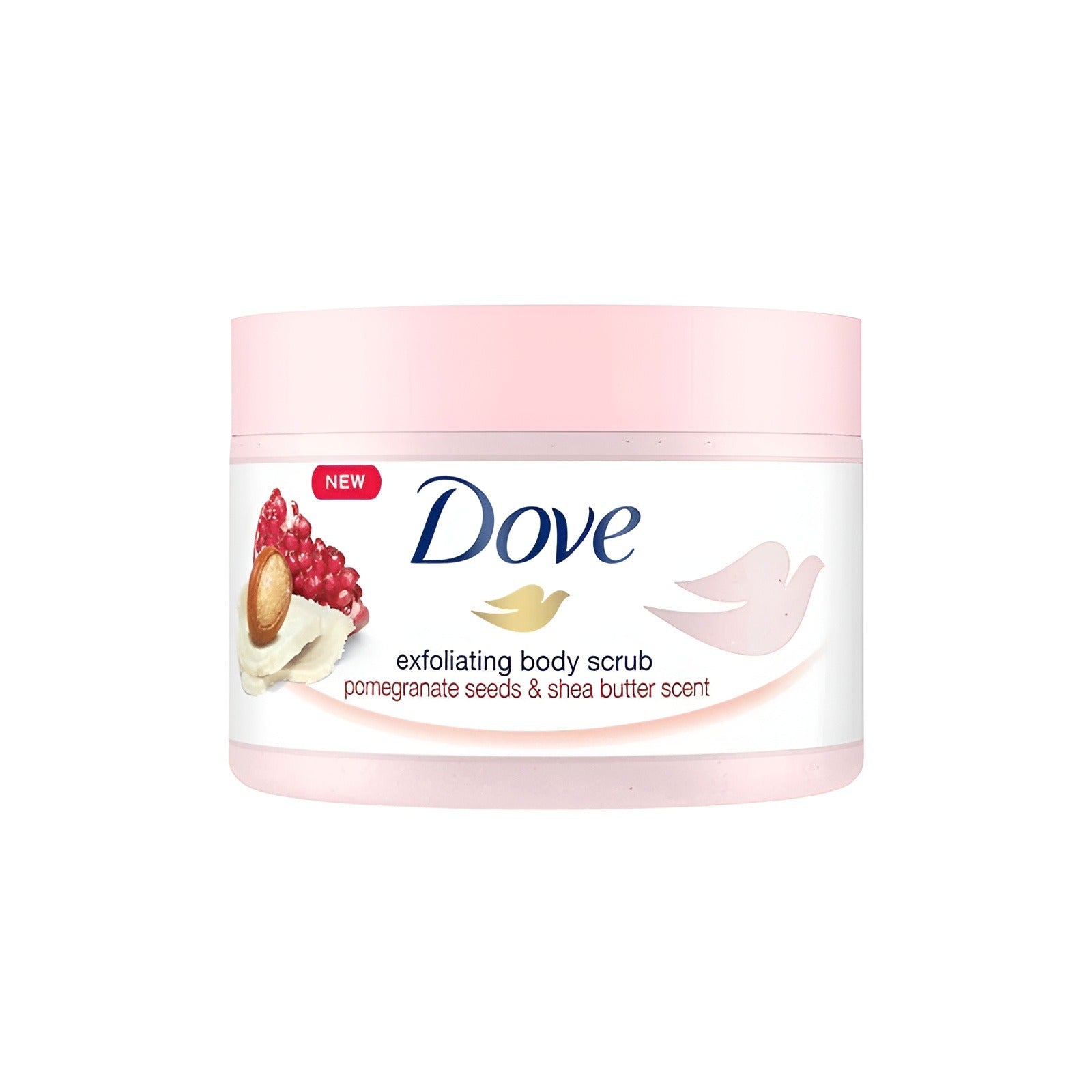 Dove Pomegranate & Shea Butter Exfoliating Body Scrub: Natural body care product for moisturizing and exfoliating skin. Buy body care products online in Bangladesh
