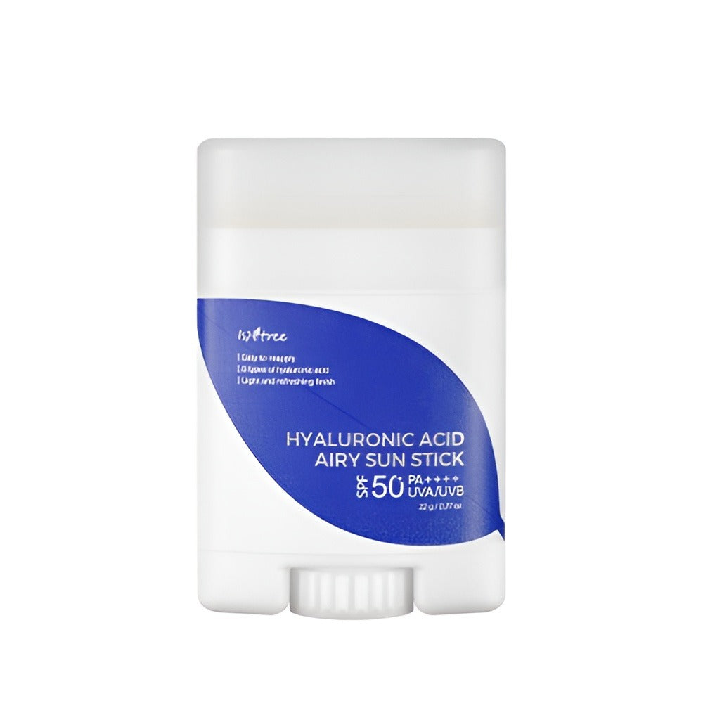 "ISNTREE Hyaluronic Acid Airy Sun Stick 22g – A lightweight, non-greasy sun stick in Bangladesh with SPF protection, infused with hyaluronic acid for deep hydration and a smooth finish. Buy beauty products for skin online at the best price from Bangladesh’s top organic skin care store."
