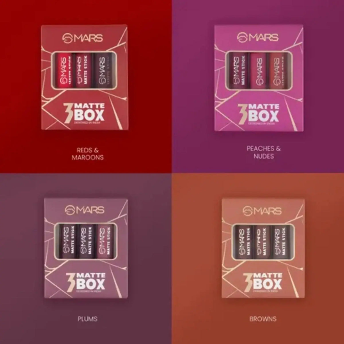 MARS Set of 3 Matte Lipsticks Box