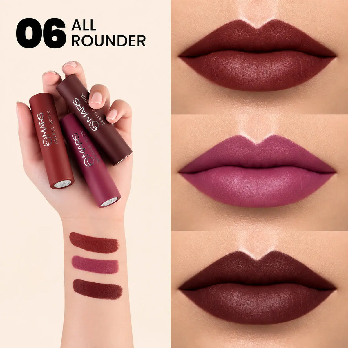 MARS Set of 3 Matte Lipsticks Box Pixie La Bella