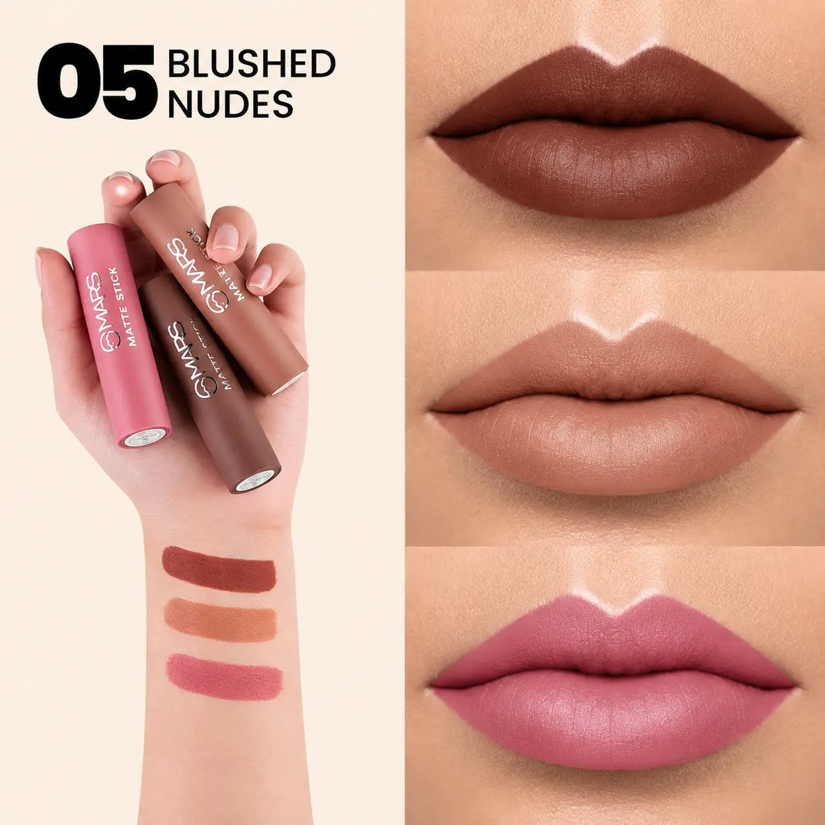 MARS Set of 3 Matte Lipsticks Box Pixie La Bella