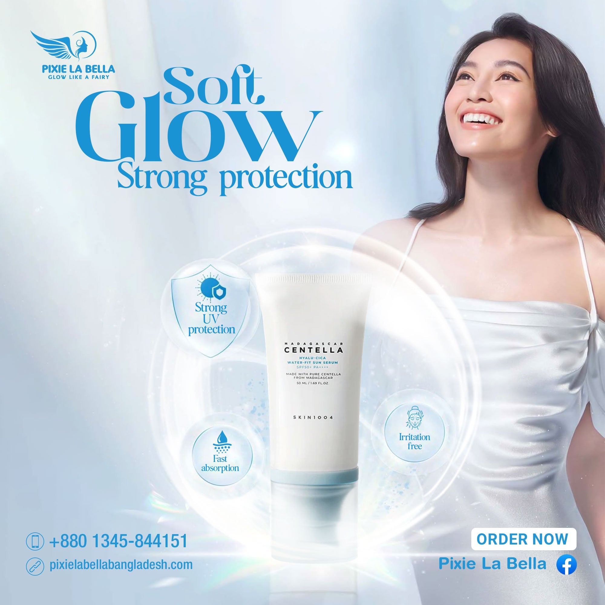 Skin1004 Madagascar Centella Hyalu-Cica Water-Fit Sun serum Pixie La Bella
