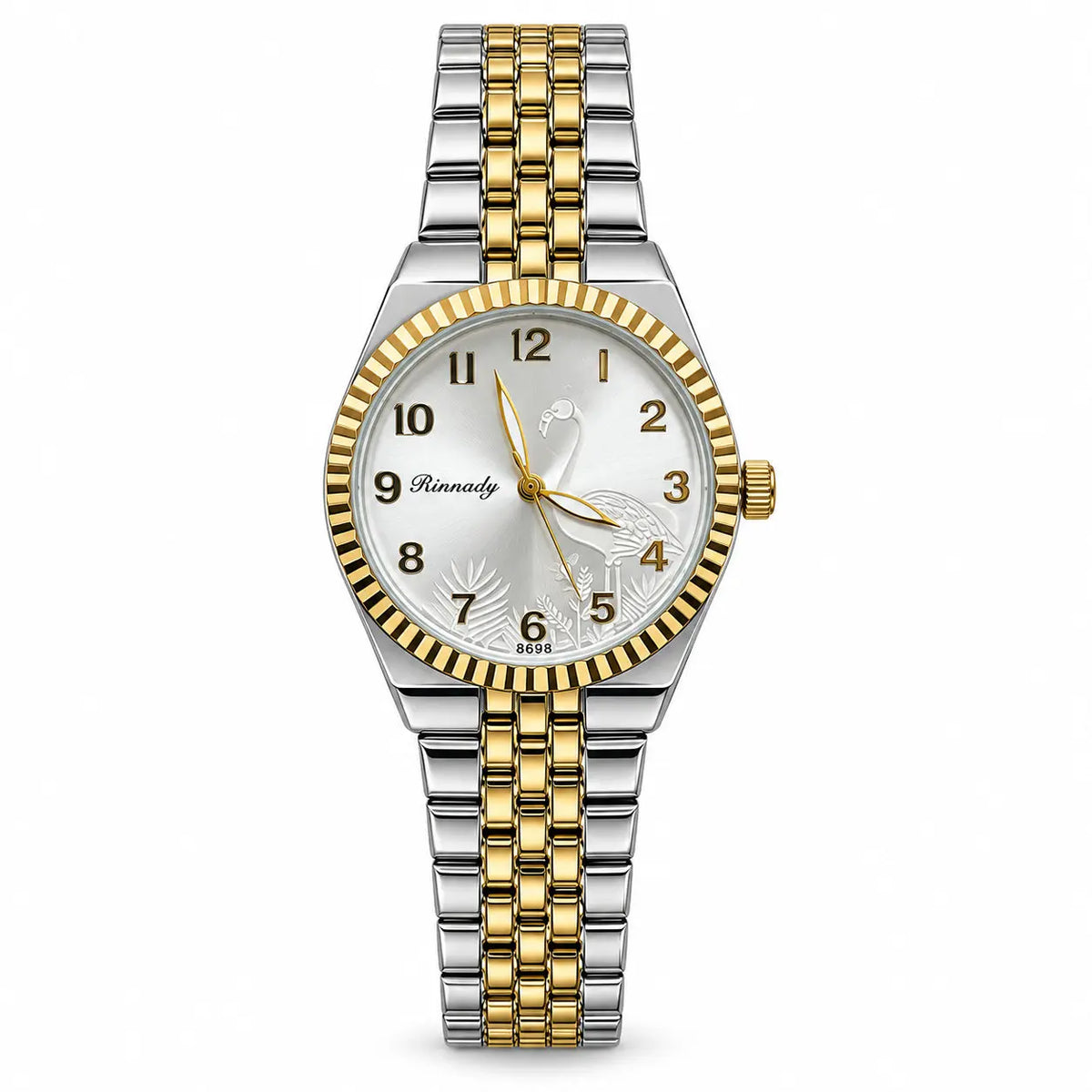 Rinnady 8698 Flamingo Dial Two-Tone Bracelet Watch