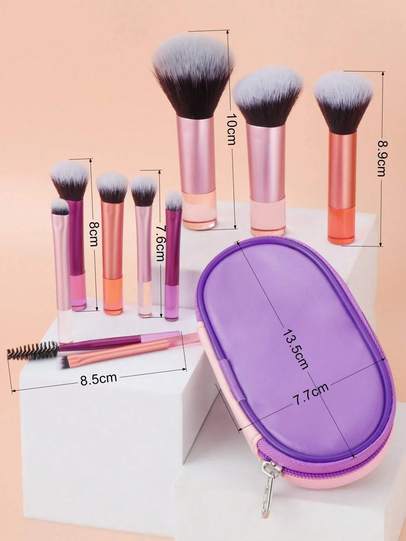 Shein 10 Pcs Classic Multifunctional Makeup Brush Set