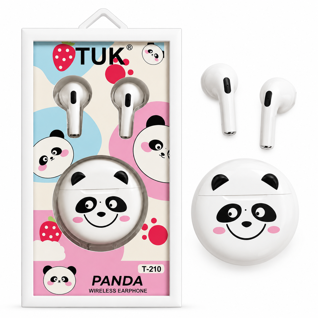 Cute Cartoon Wireless Earbuds Happy Panda