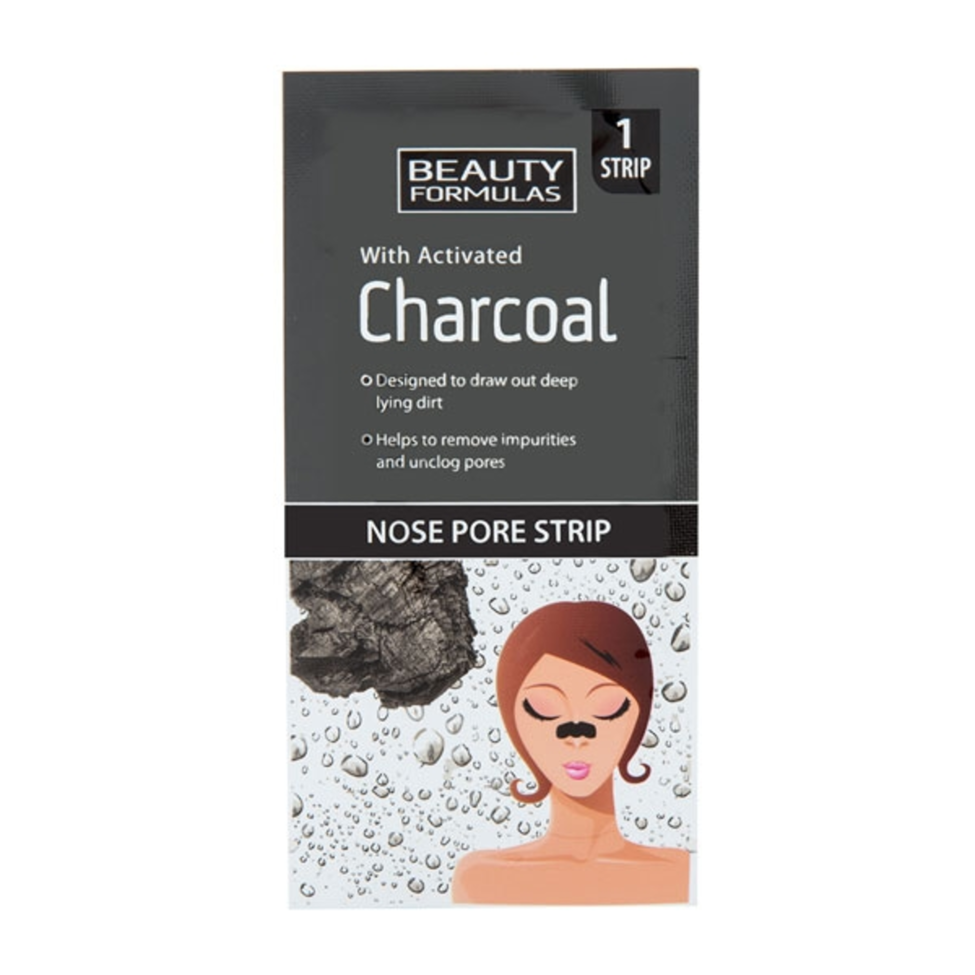 Beauty Formulas Activated Charcoal Nose Pore Strips 6ps