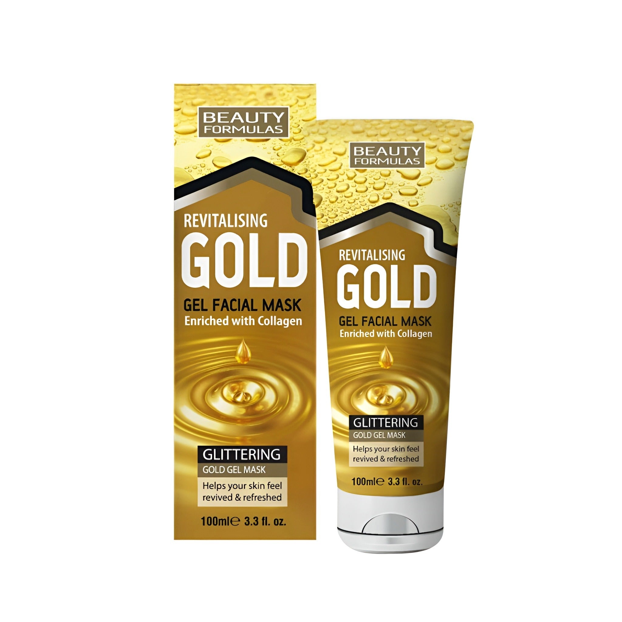 Beauty Formulas Revitalising Gold Gel Facial Mask Size: 100ml