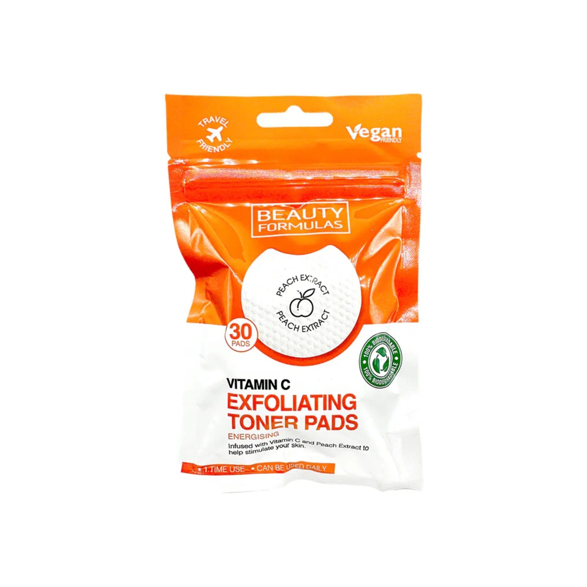Beauty Formulas ENERGISING VITAMIN C EXFOLIATING TONER PADS 30&