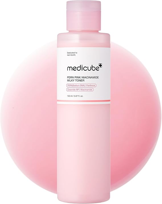 Medicube PDRN Pink Niacinamide Milky Toner 150ml 5.07 fl. Oz. Pixie La Bella