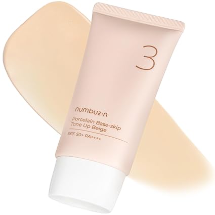 numbuzin No.3 Porcelain Base-skip Tone Up Beige | SPF50+ PA++++ Pixie La Bella