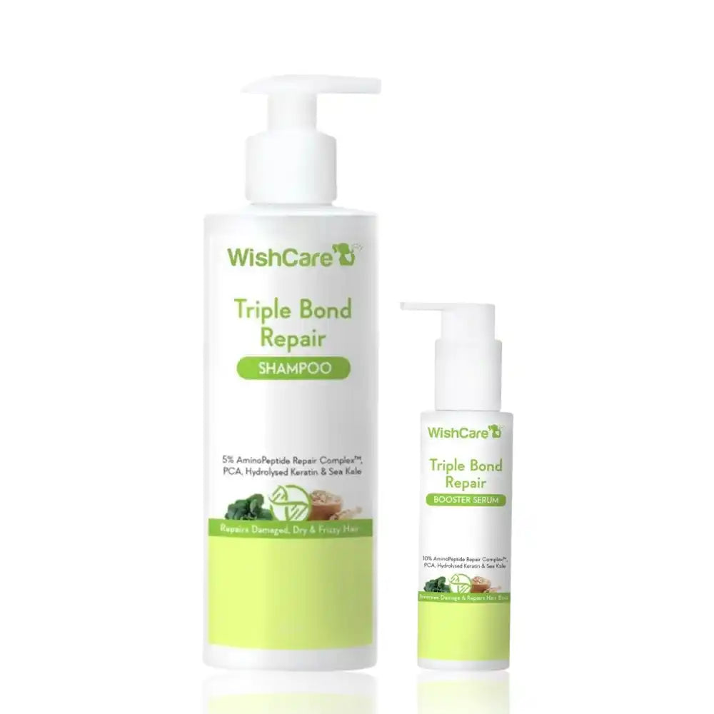 Hair care products online in Bangladesh: WishCare Triple Bond Repair Shampoo and Booster Serum. Buy these organic hair care products for hair treatment and repair, including the best hair serum in Bangladesh. Order hair products online today.
