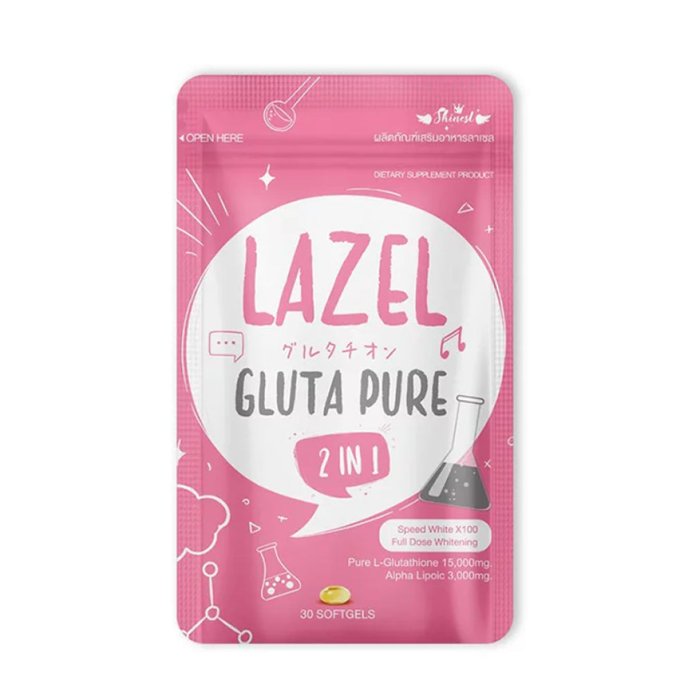 Lazel Gluta Pure 2-in-1 – Skin Brightening &amp; Antioxidants – 30 Softgels (80 g)