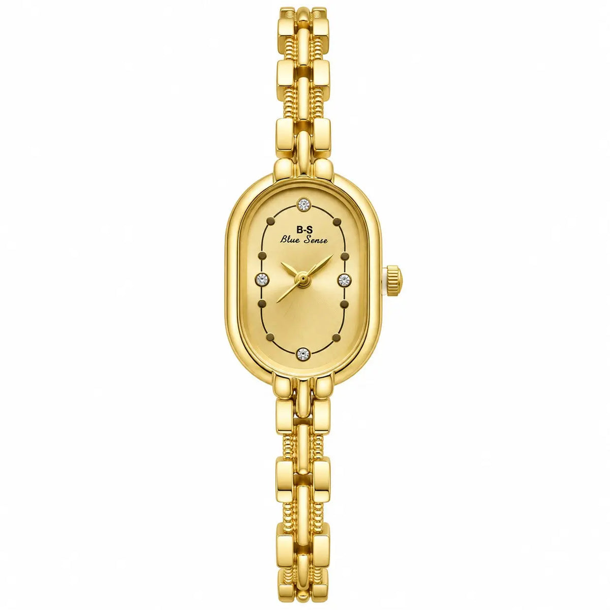 Blue Sense Crystal Accent Oval Bracelet Watch