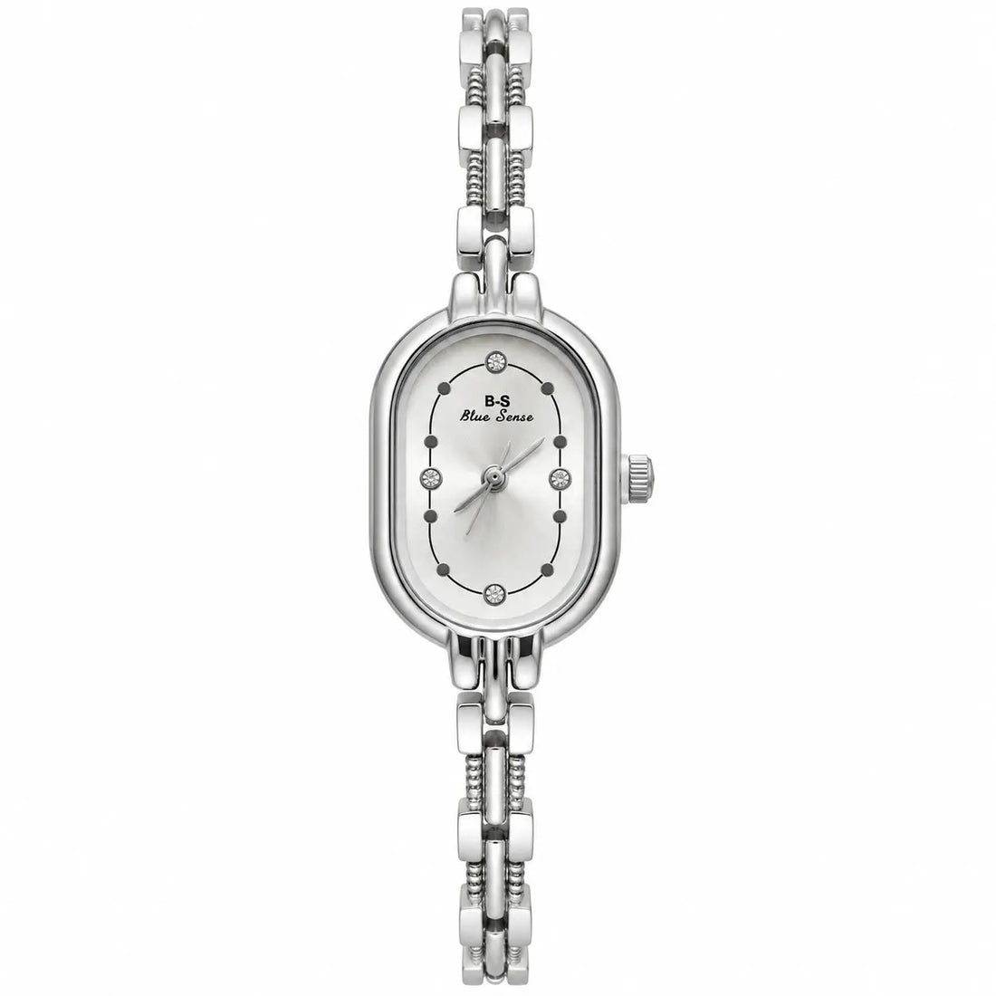 Blue Sense Crystal Accent Oval Bracelet Watch