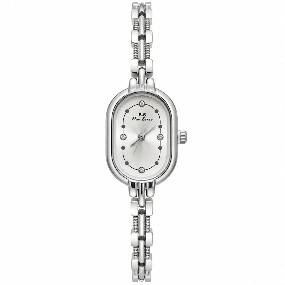 Blue Sense Crystal Accent Oval Bracelet Watch