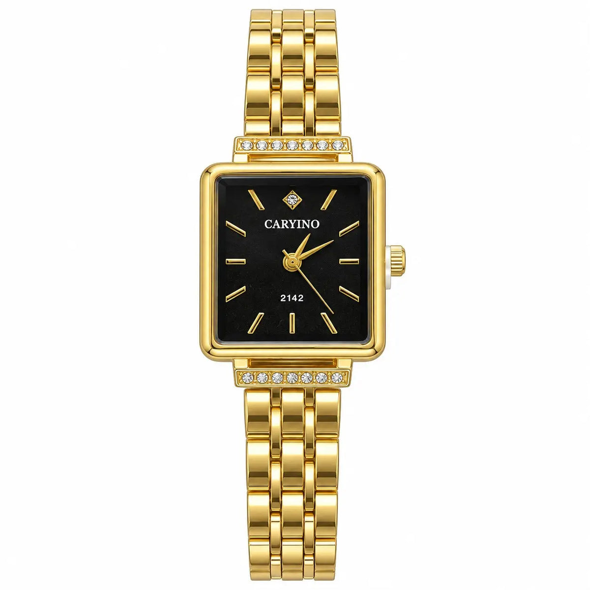 CARYINO Crystal Accent Square Dial Bracelet Watch