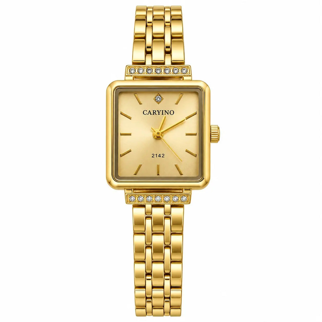 CARYINO Crystal Accent Square Dial Bracelet Watch