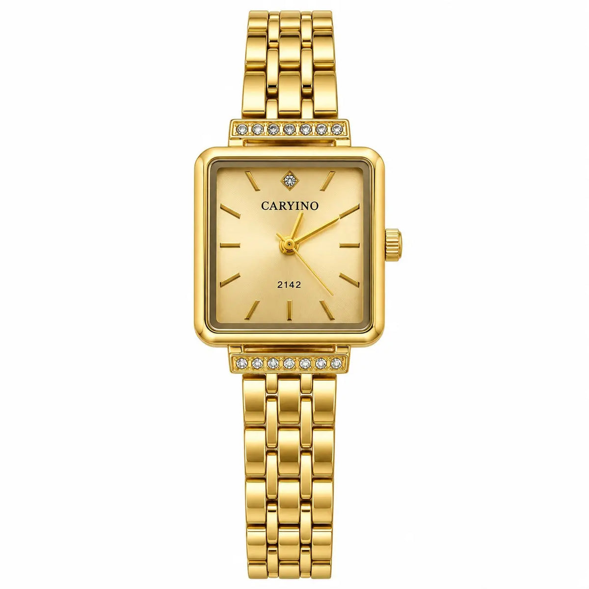 CARYINO Crystal Accent Square Dial Bracelet Watch