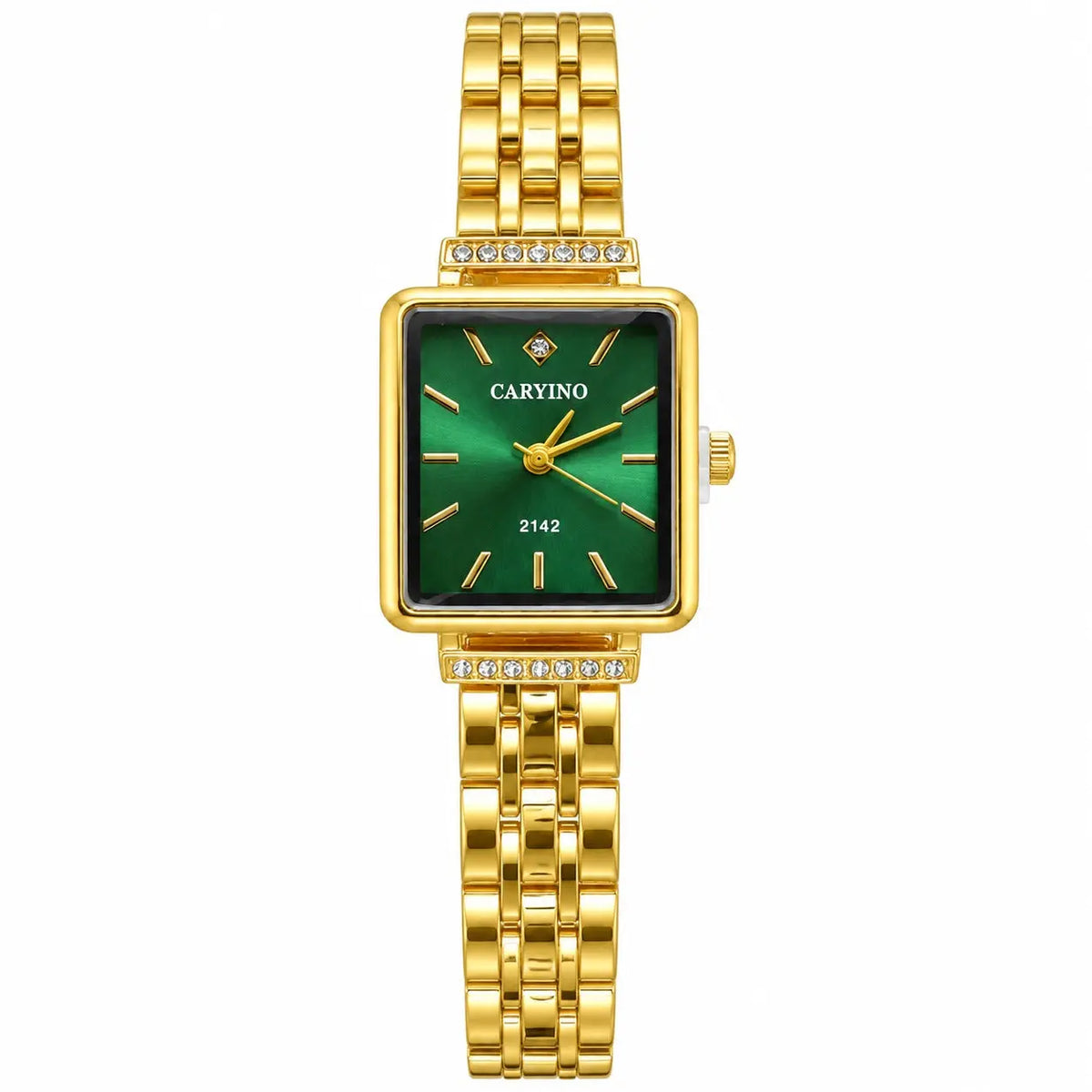 CARYINO Crystal Accent Square Dial Bracelet Watch