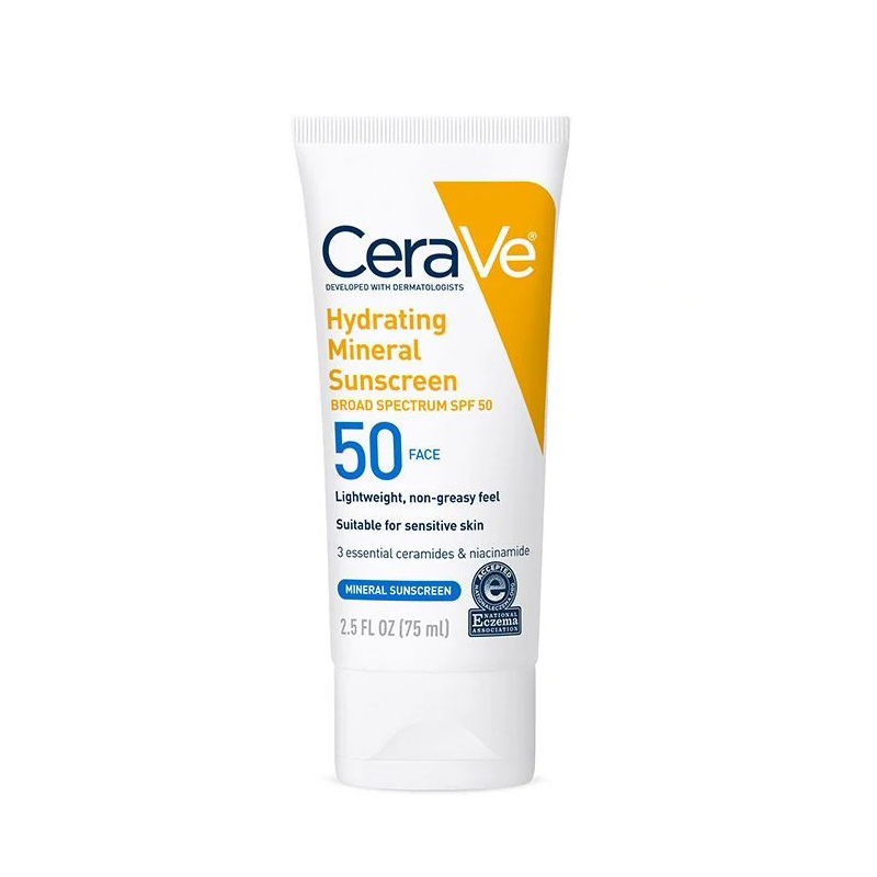 CeraVe Hydrating Mineral Sunscreen SPF 50. Protect your skin with this lightweight, non-greasy mineral sunscreen. Suitable for sensitive skin.  Part of our range of natural skin care online in Bangladesh.  Shop for skin moisturizer, skin beauty cream, organic/herbal skin cream, and more.  Find the best skin care products online, including skin brightening cream, anti-aging cream, and best face wash at great prices in our Bangladesh online natural skin care store.
