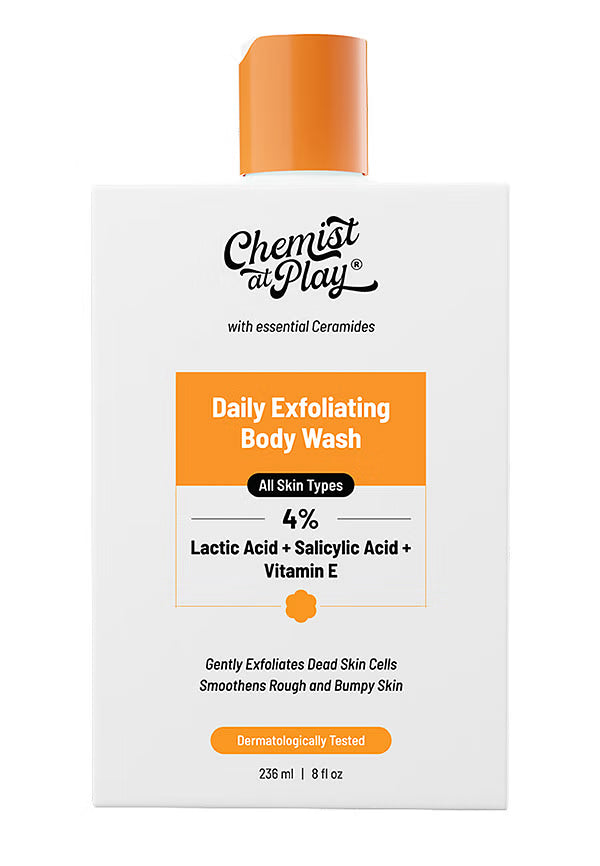 Chemist At Play Exfoliating Body Wash 4% Lactic acid + salicylic Acid + vitamin E 236ml