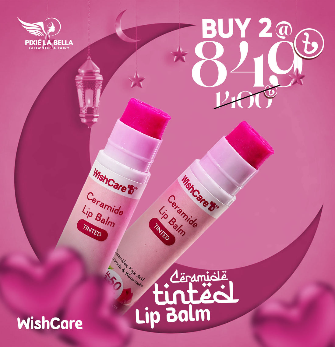WishCare Ceramide Tinted Lip Balm Combo