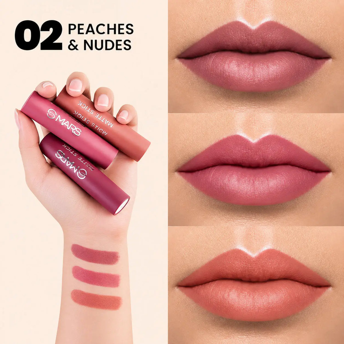 MARS Set of 3 Matte Lipsticks Box Pixie La Bella