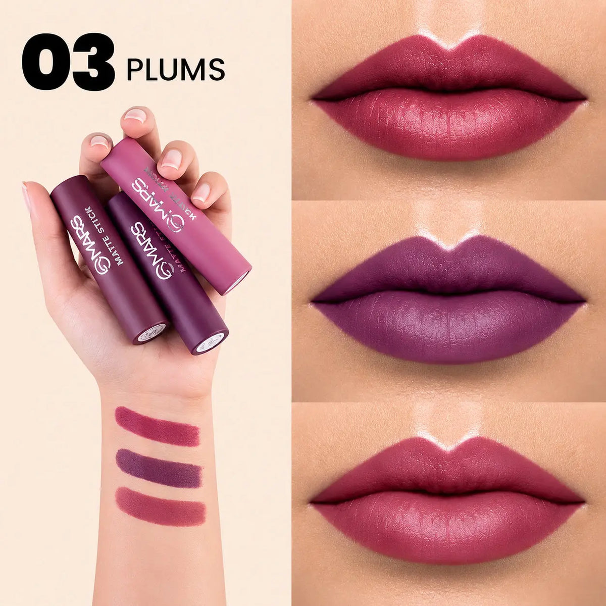 MARS Set of 3 Matte Lipsticks Box Pixie La Bella