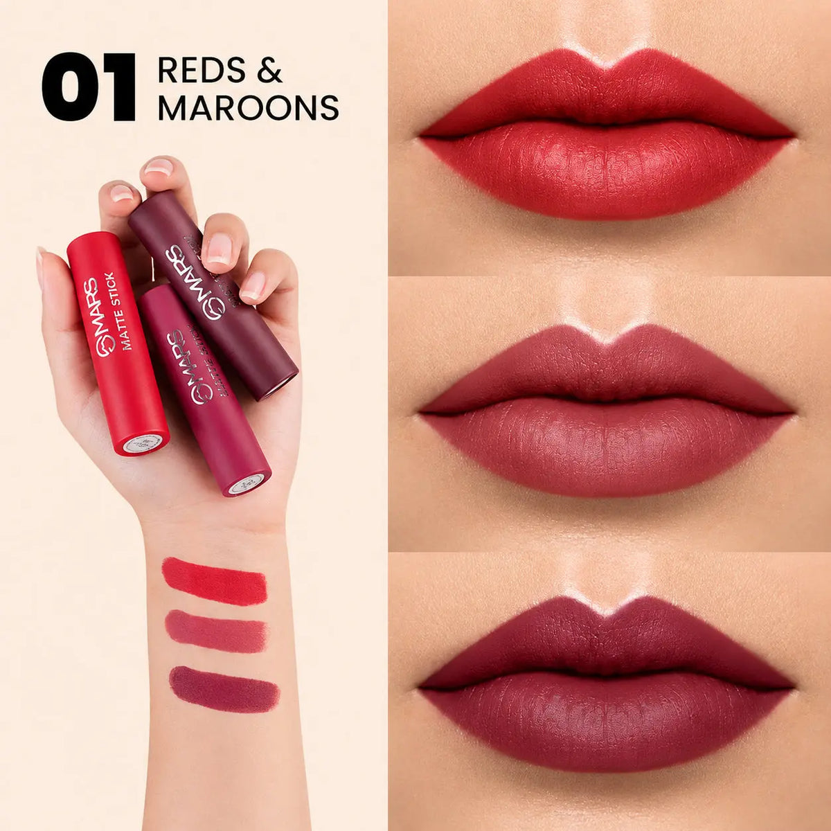 MARS Set of 3 Matte Lipsticks Box