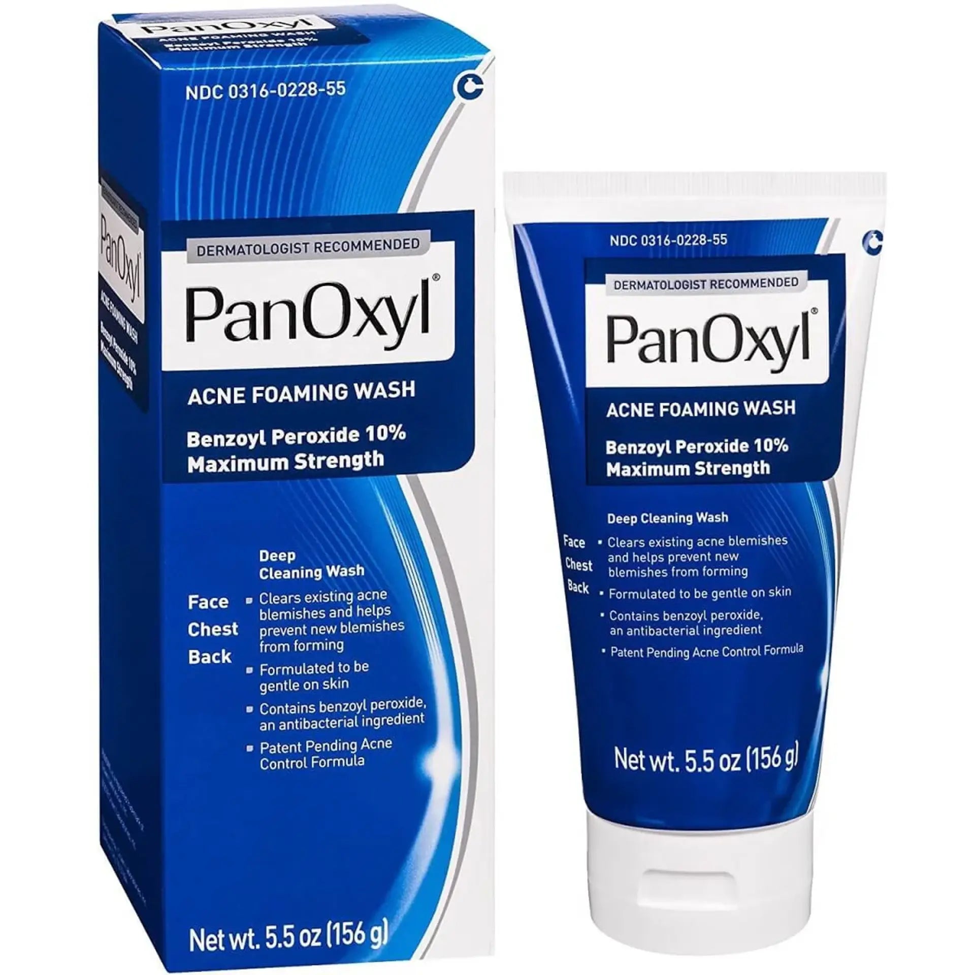 PanOxyl Acne Foaming Wash 10% Benzoyl Peroxide 5.5 oz 156g