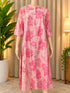 Pink Floral Printed Remi Cotton Kurti