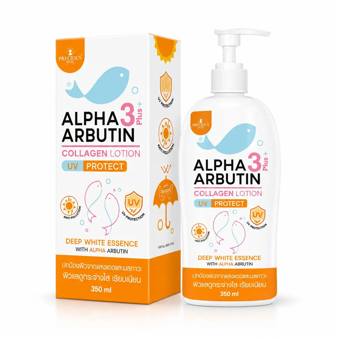 Precious Skin Alpha Arbutin 3 Plus Collagen Lotion UV Protect 350ml