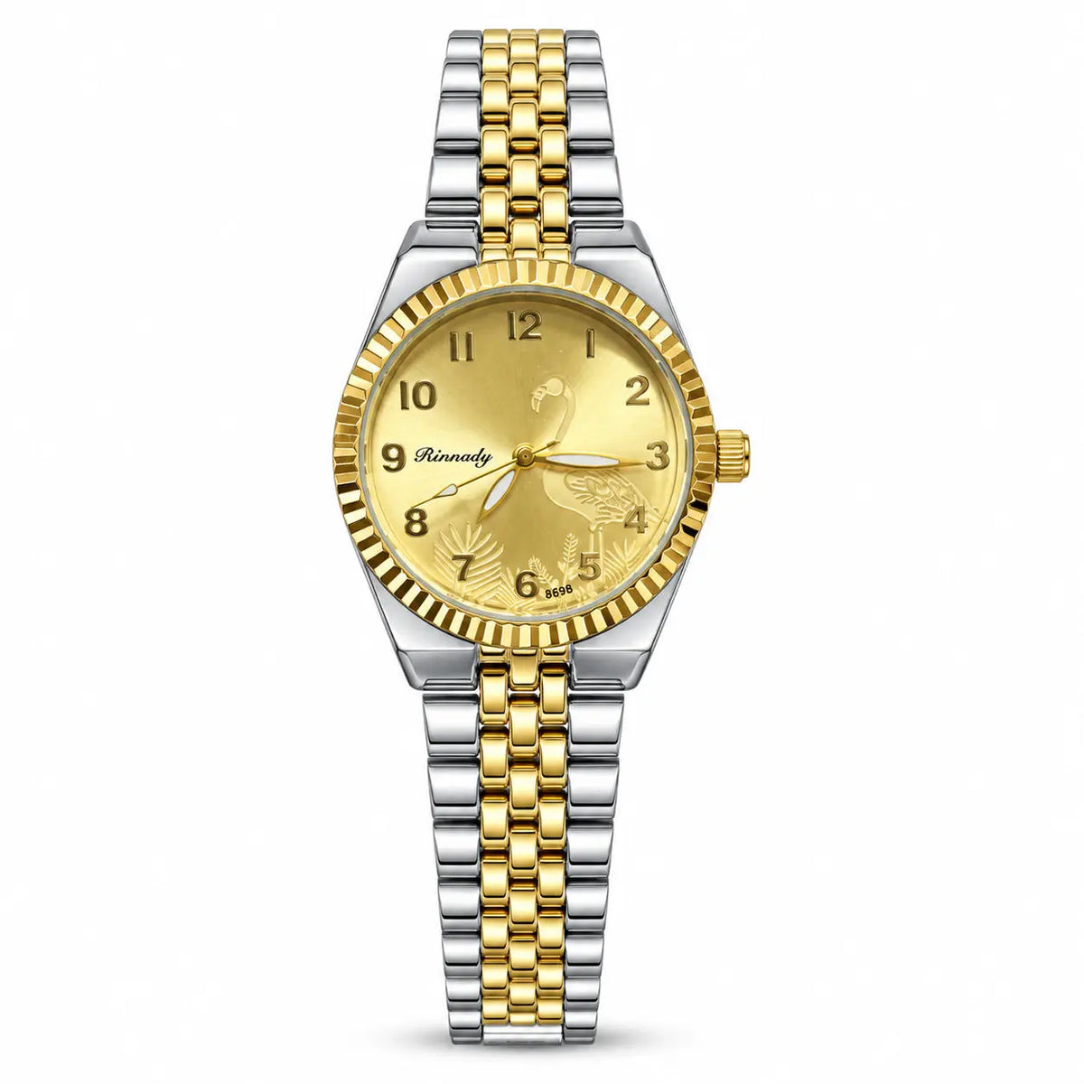 Rinnady 8698 Flamingo Dial Two-Tone Bracelet Watch