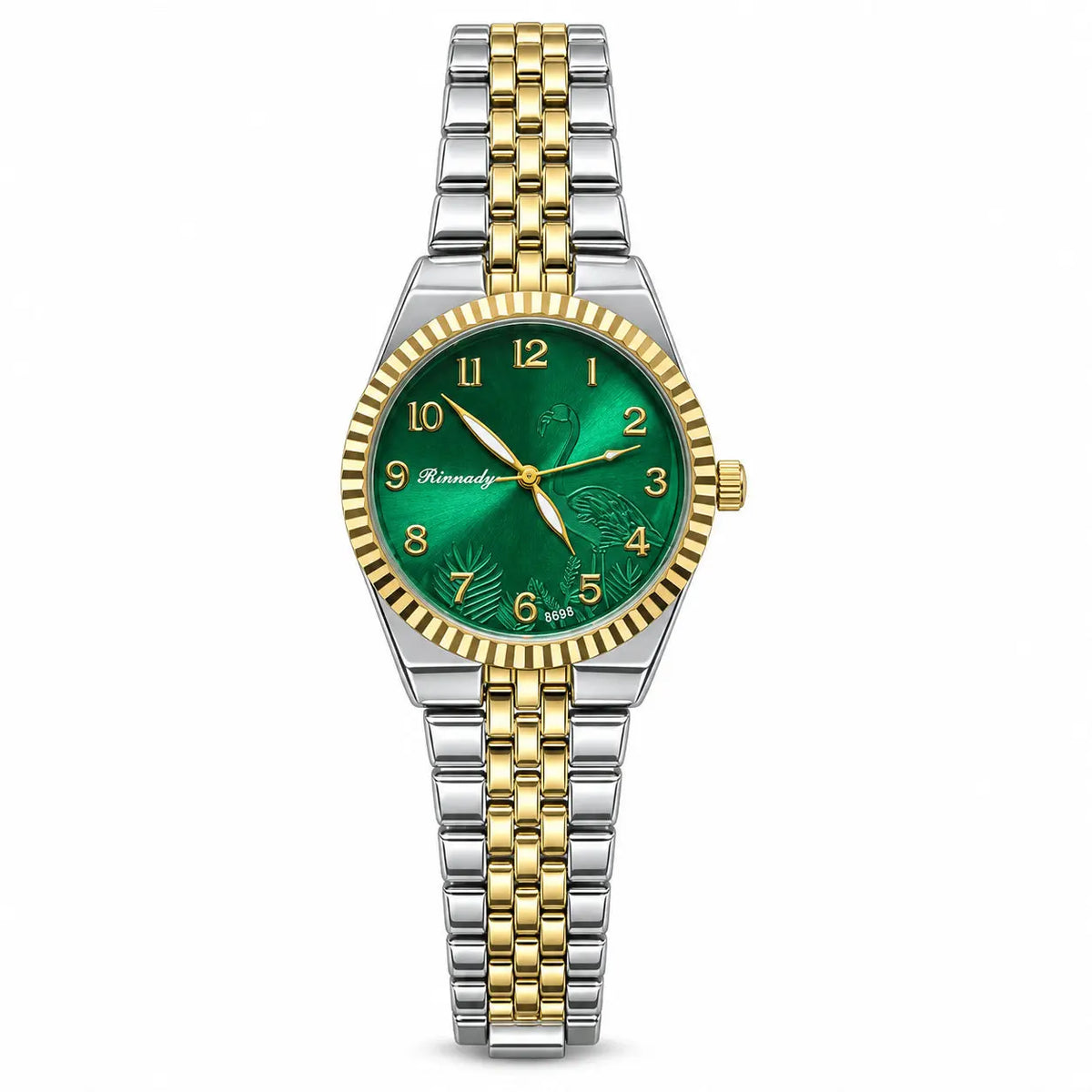 Rinnady 8698 Flamingo Dial Two-Tone Bracelet Watch