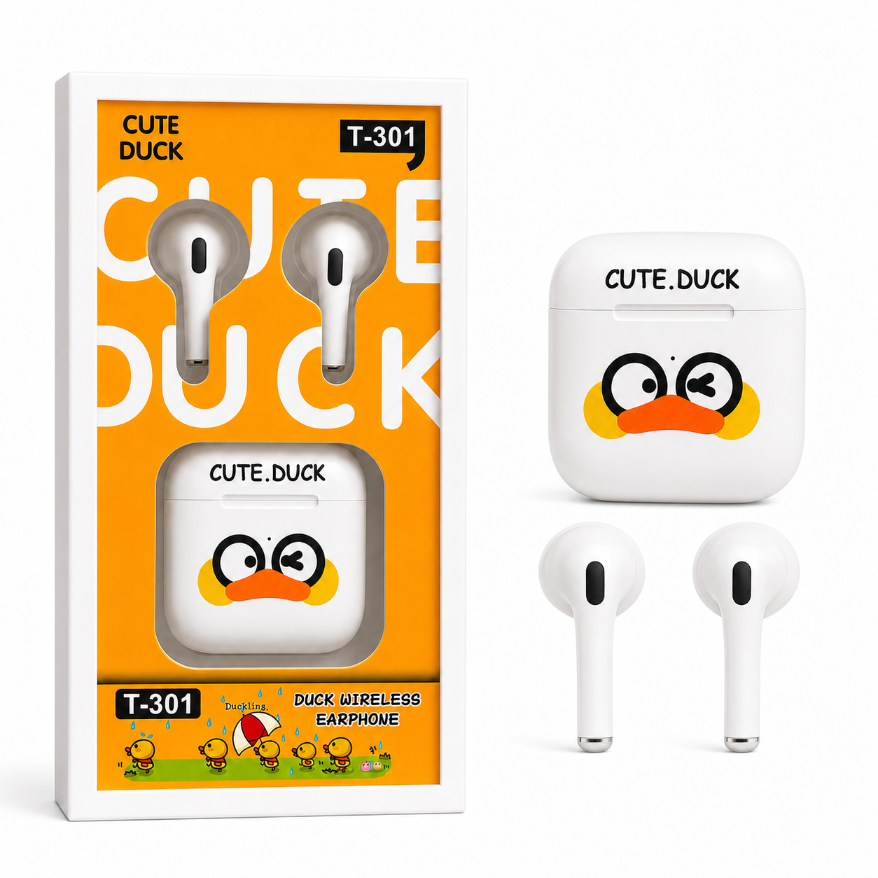 Cute Cartoon Wireless Earbuds Winky Duck