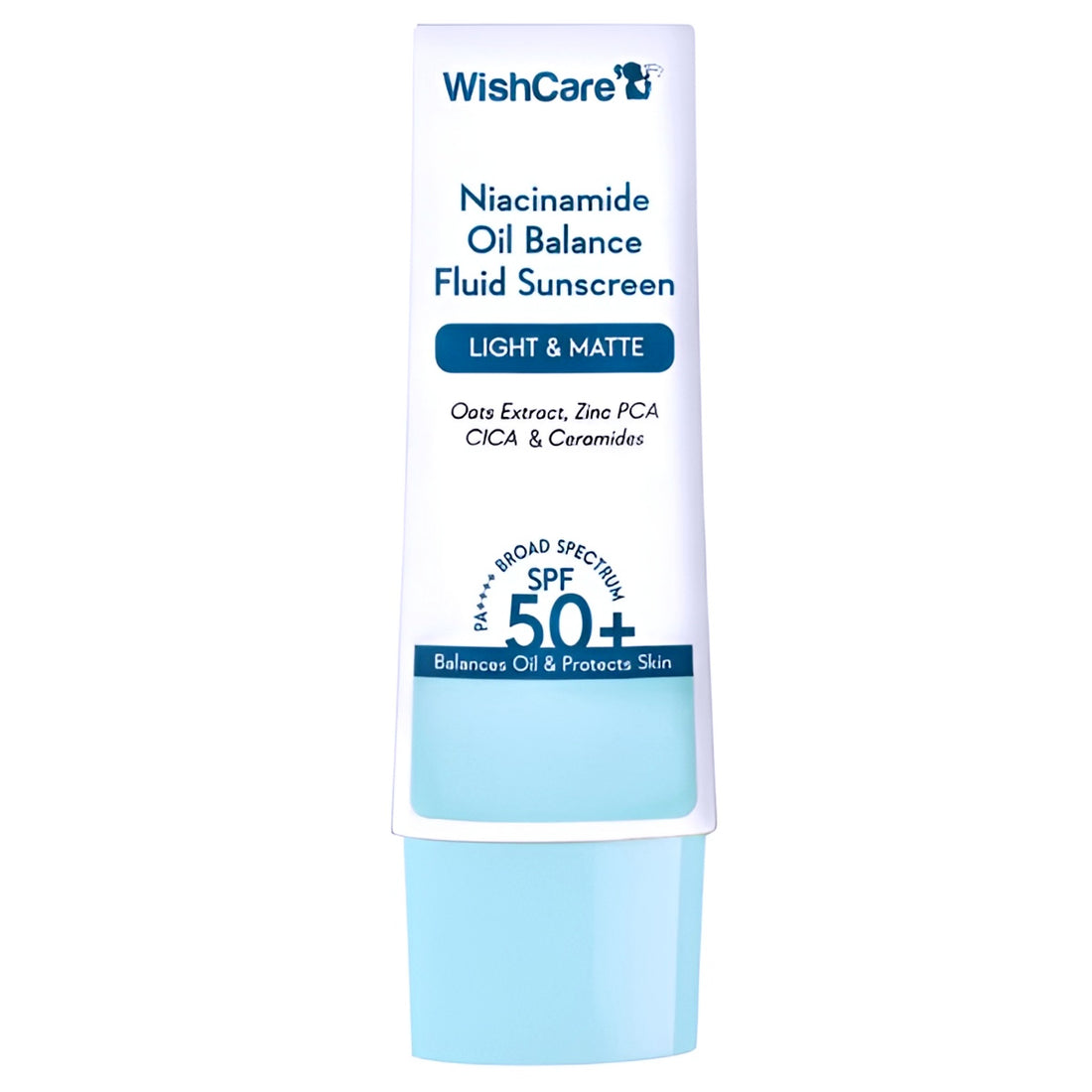 WishCare Niacinamide Oil Balance Fluid Sunscreen SPF 50 PA++++ 50g- Extremely Lightweight Sunscreen For Oil Control &amp; Brightens Skin
