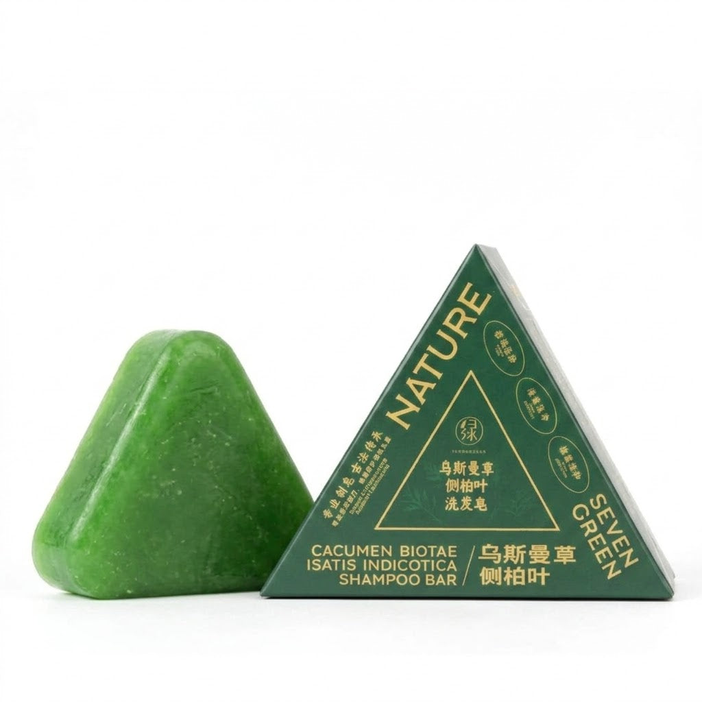 Nature Seven Green Hair Soap for Hair Thickening &amp; Dandruff Removal – 120g